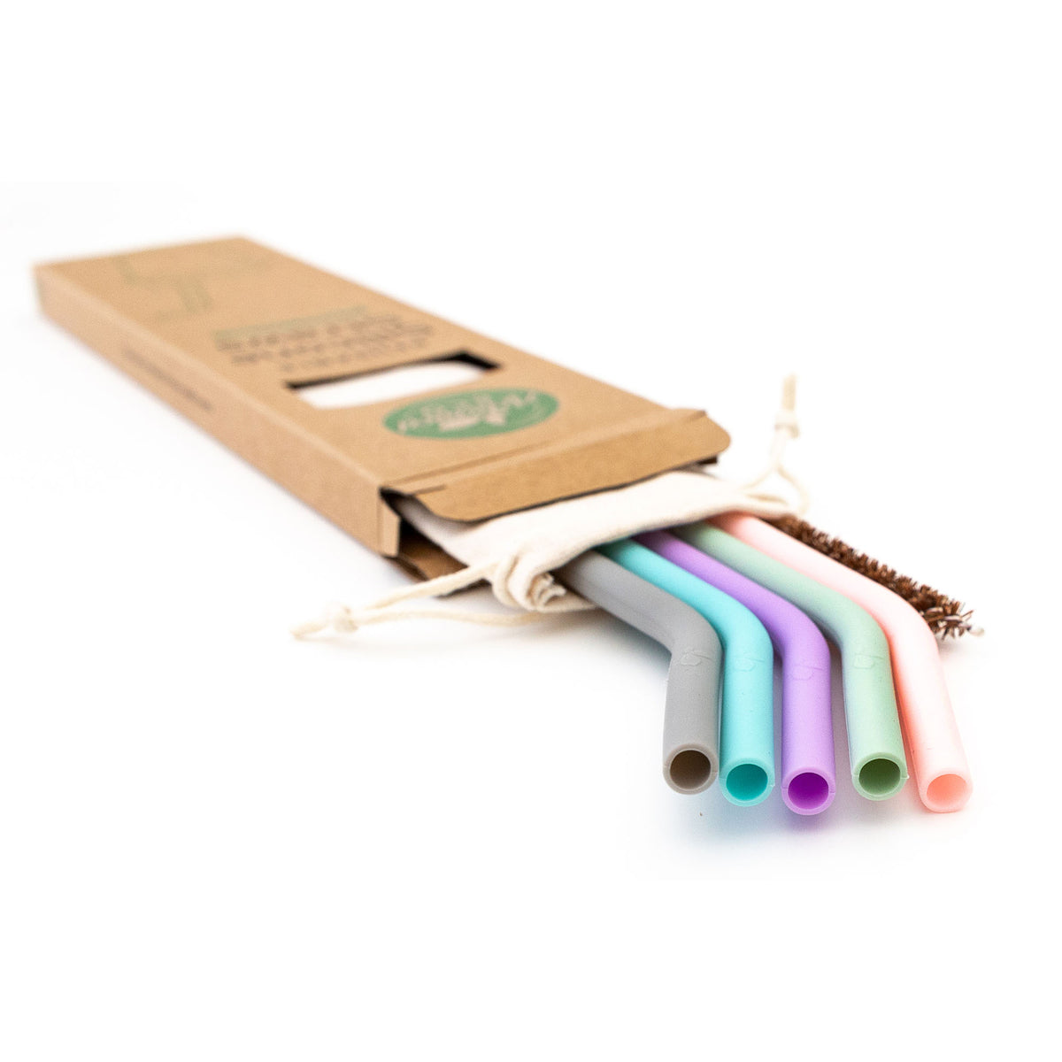 Reusable Silicone Straws Pastel 5 Pack