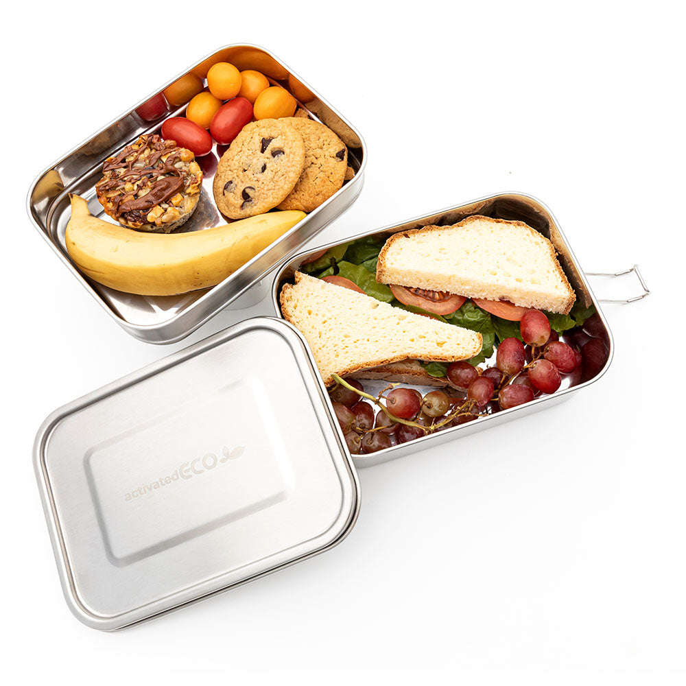 316 Stainless Steel Lunch Box Cute Bento Lunch Box Double-layer B