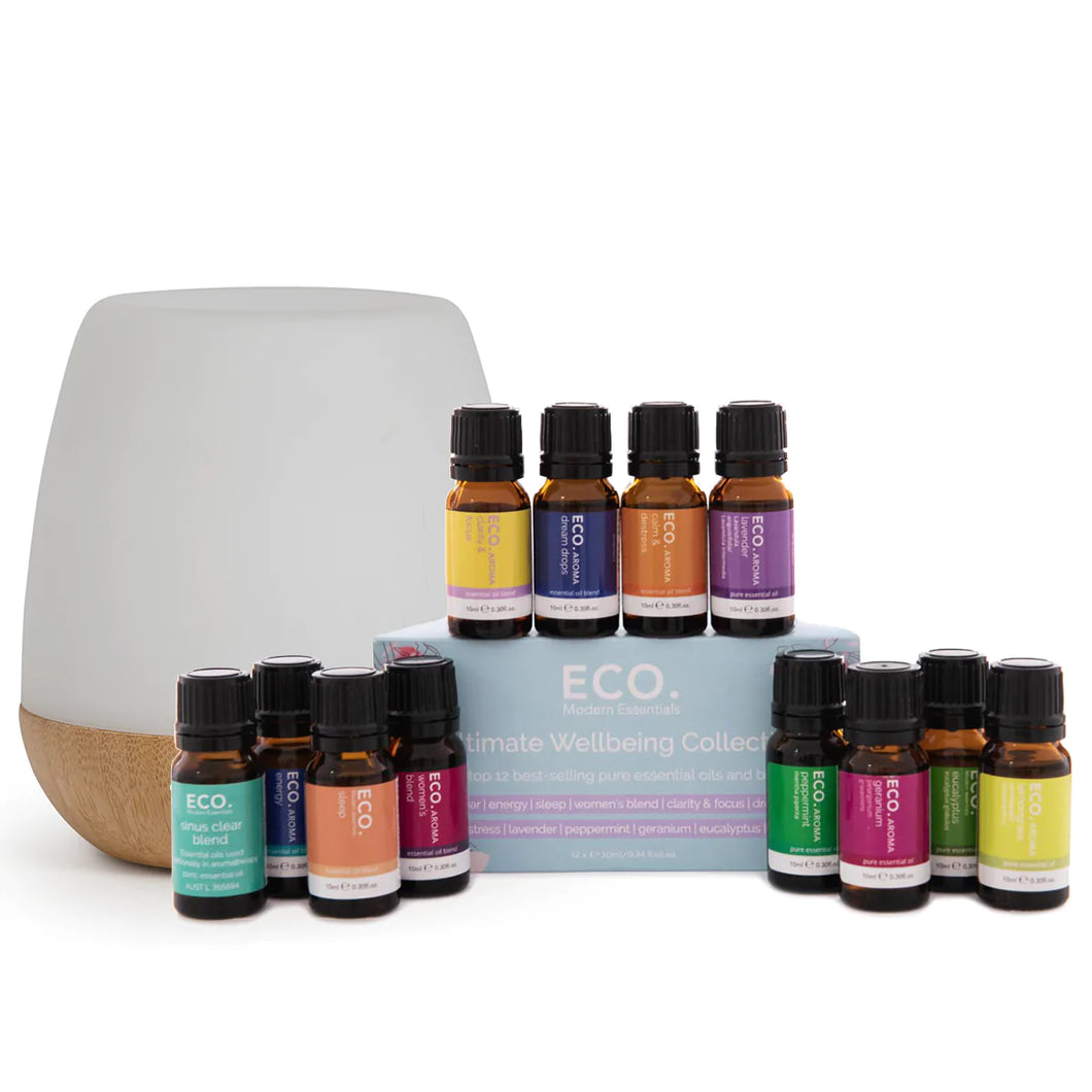 Bliss Diffuser & Ultimate Wellbeing Essential Oil Collection