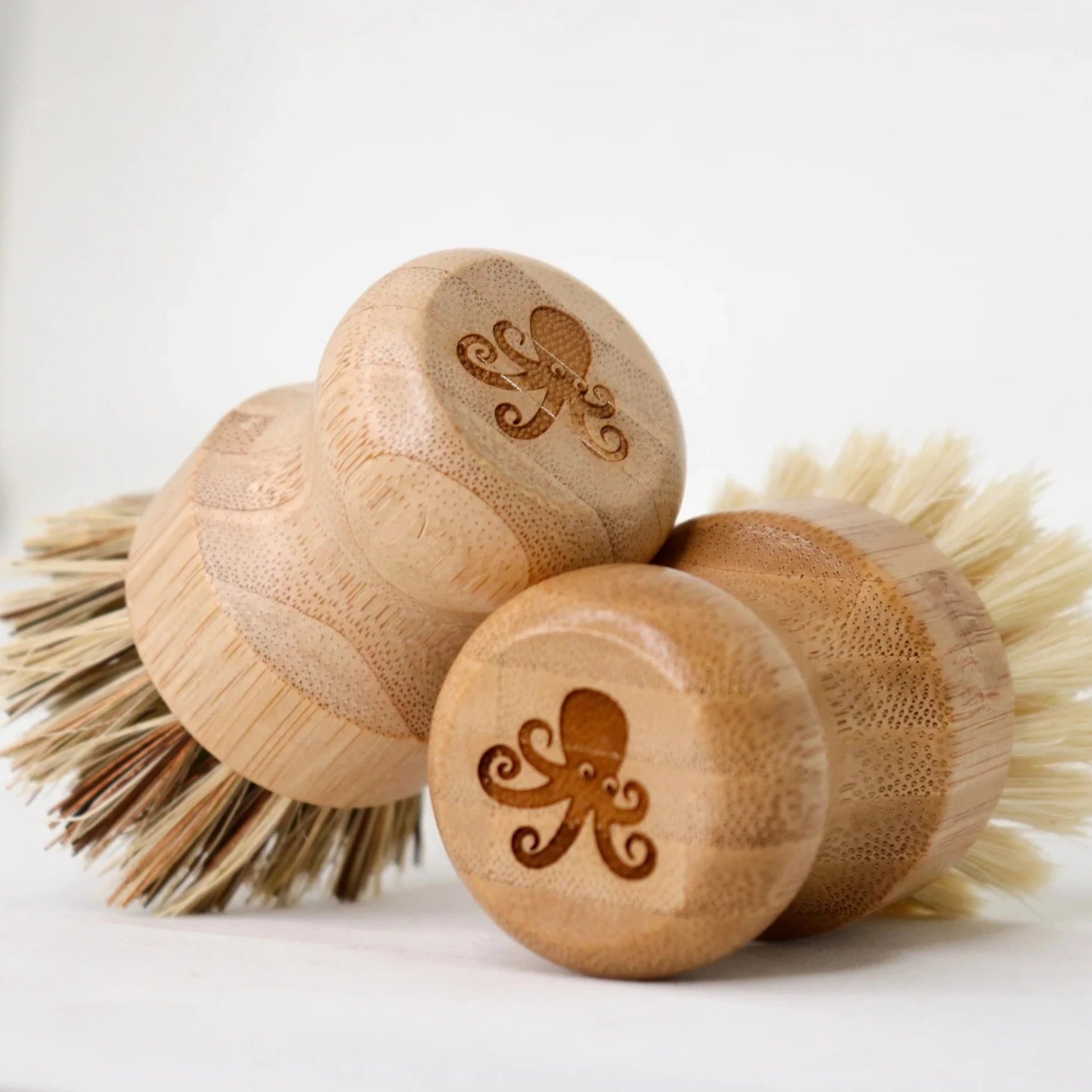 Natural Bamboo Dish Brush Set