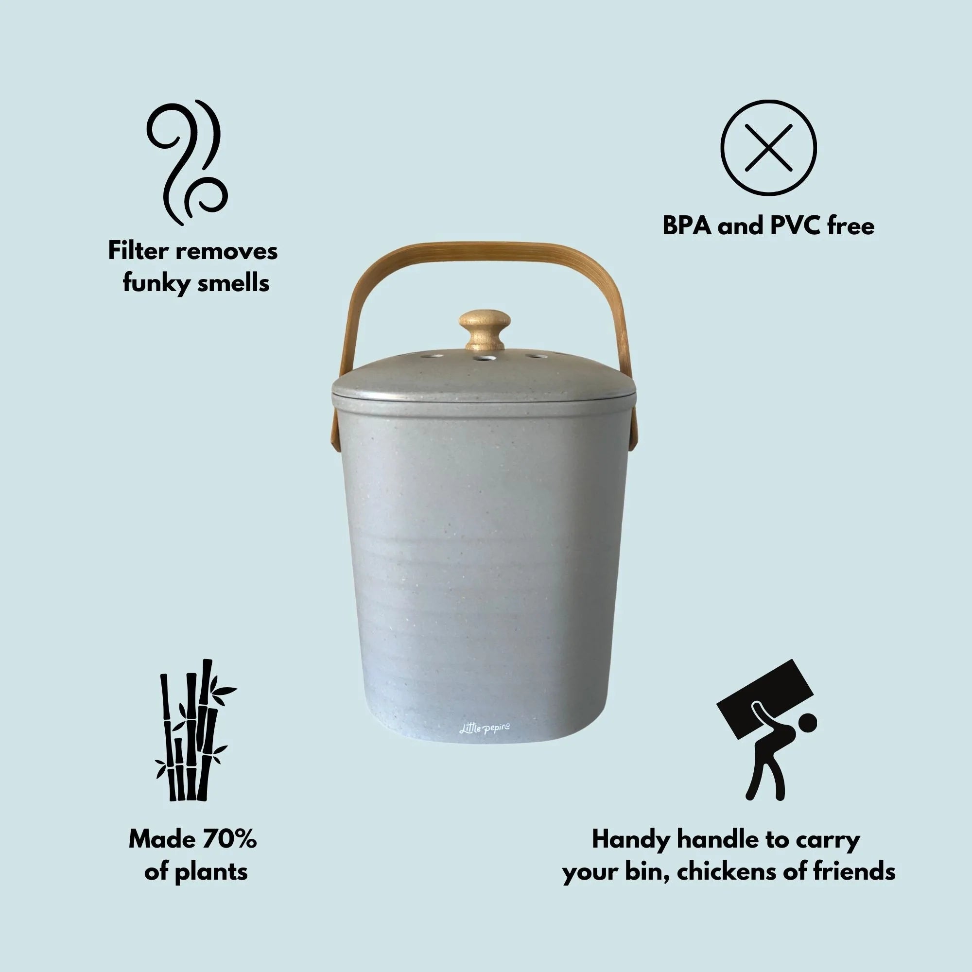 Kitchen Compost Bin with Charcoal Filter – Of Intention