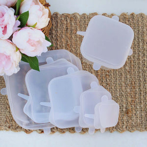 Square Silicone Food Covers 6 Pack