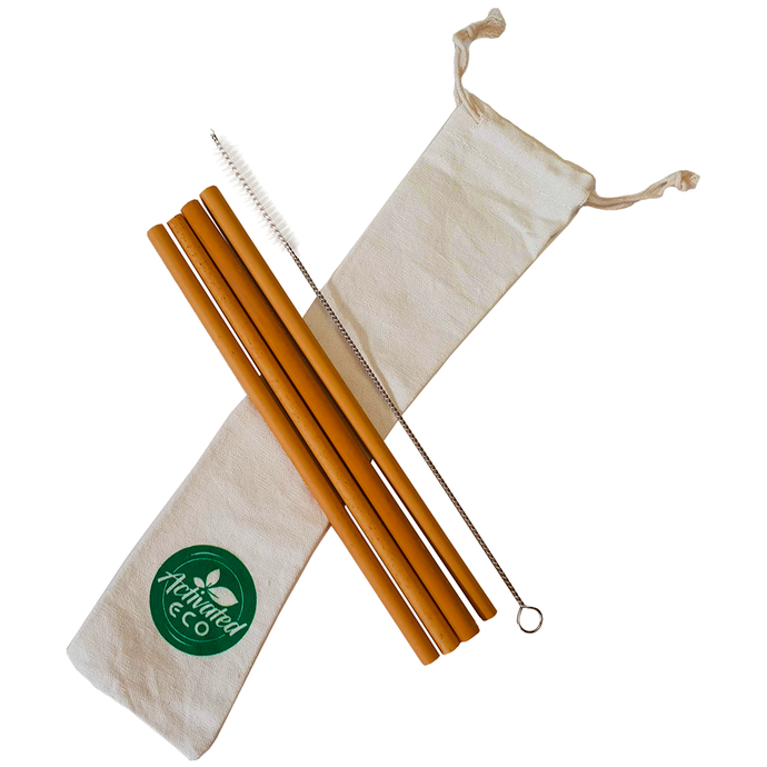 Bamboo Straws Reusable 4 Pack