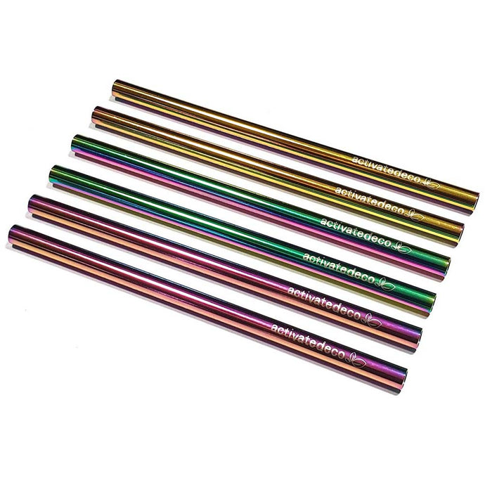 Cocktail Short Stainless Steel Straw Rainbow 120mm