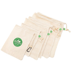 Organic Cotton Mesh Produce Bags - Set of 5