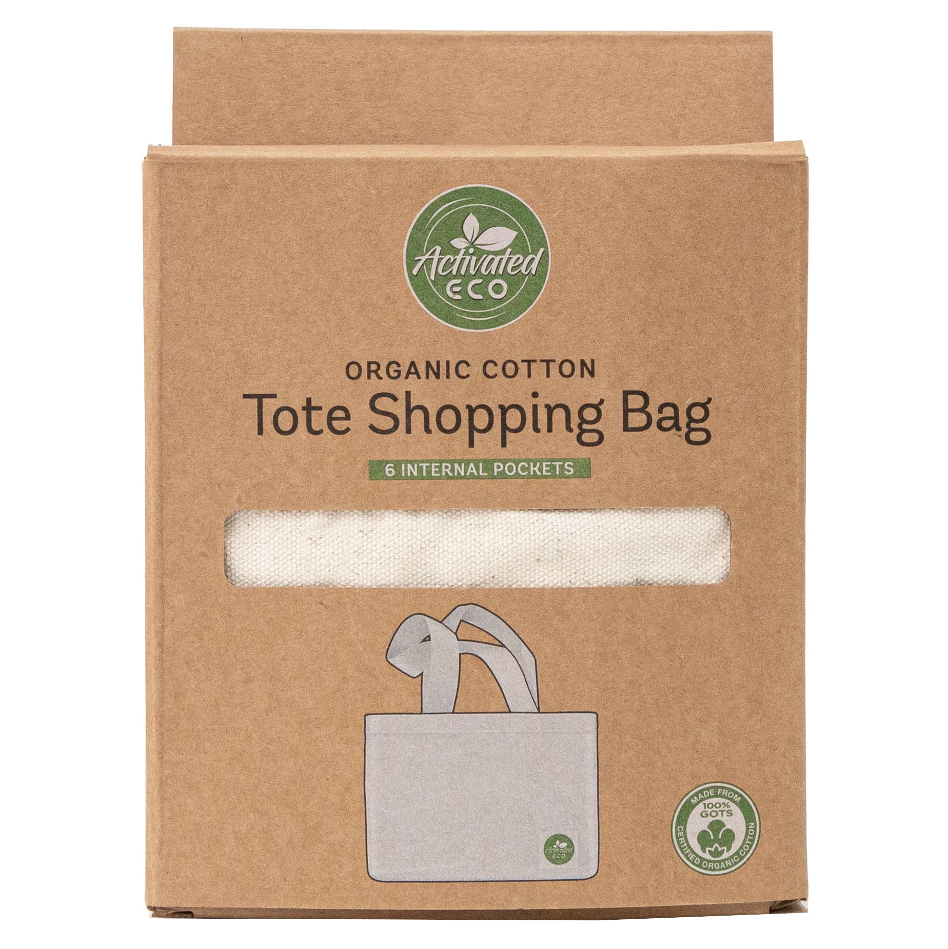 Organic Cotton Tote Bags With Zipper and Inner Pocket - 2 Pack –