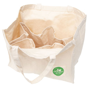 Organic Cotton Tote Shopping Bag with Pockets