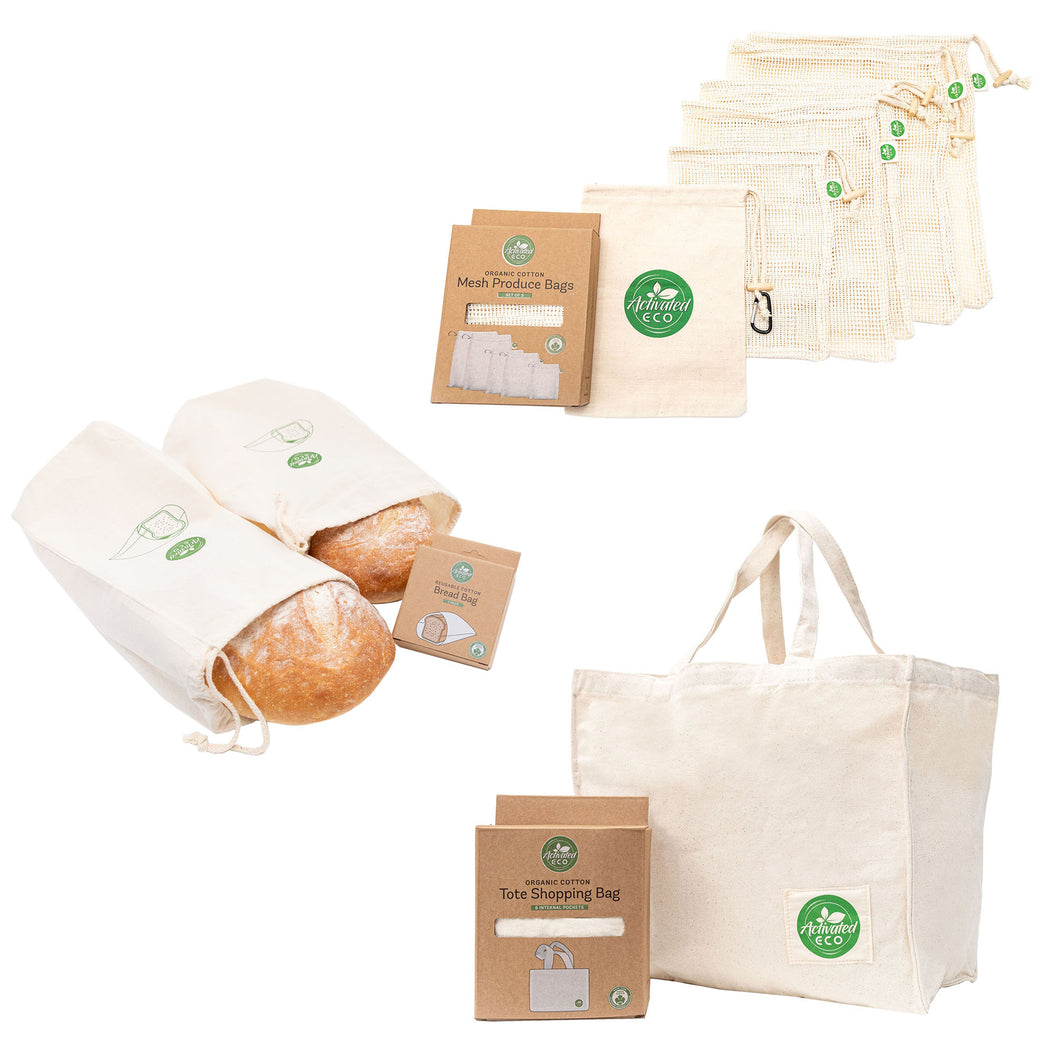 Organic Cotton Shopping Bundle with Bread Bags