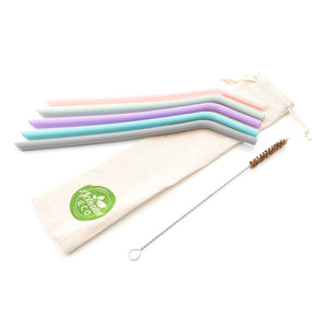 Reusable Silicone Straws 10 Pack - Pastel