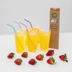 Reusable Silicone Straws 10 Pack - Pastel