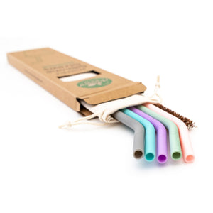 Reusable Silicone Straws 10 Pack - Pastel