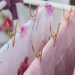 Rose Gold Stainless Steel Infinity Clothes Pegs 60 Pack