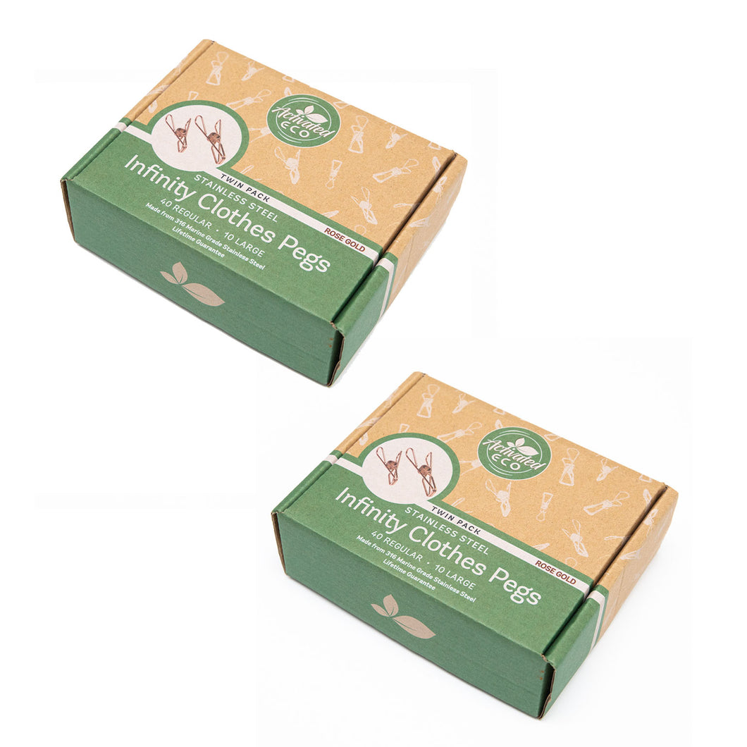 Bundle & Save - Twin Pack Rose Gold Stainless Steel Infinity Pegs