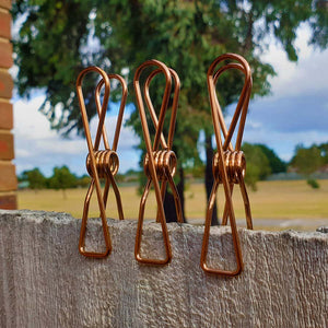 Rose Gold Stainless Steel Infinity Clothes Pegs Large Size - 20 Pack