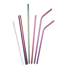 Rainbow Stainless Steel Straw Set