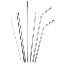 Silver Stainless Steel Straw Set