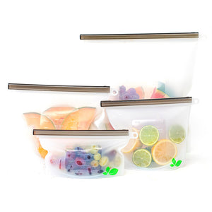Silicone Food Storage Pouches - Set of Four