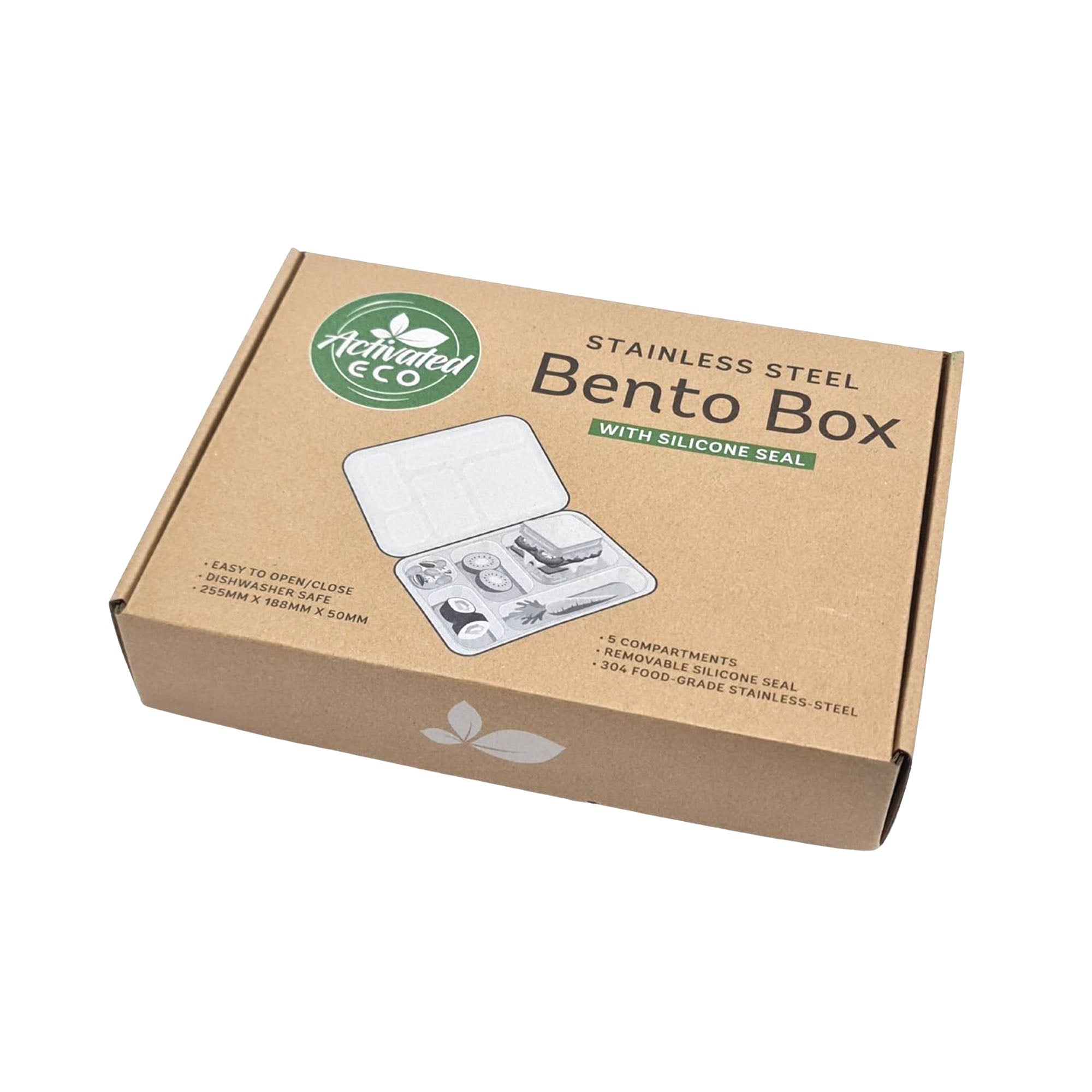 Activated Eco - Stainless Steel Bento Box with Silicone Seal - Go For Zero
