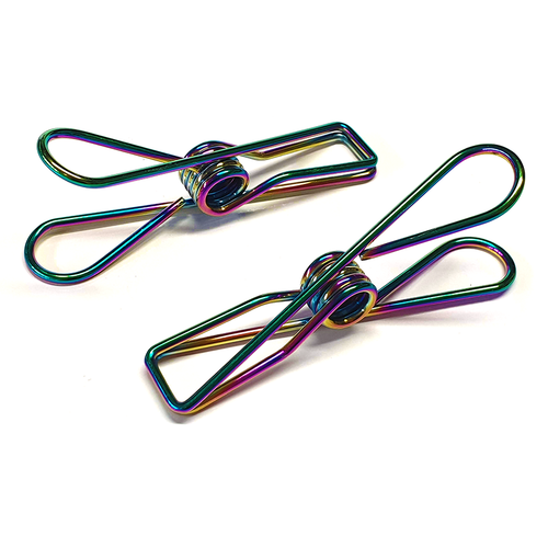 Rainbow Stainless Steel Infinity Clothes Pegs Large Size - 60 Pack