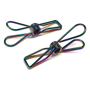 Rainbow Stainless Steel Infinity Clothes Pegs Large Size - 20 Pack