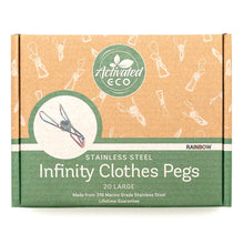Rainbow Stainless Steel Infinity Clothes Pegs Large Size - 20 Pack