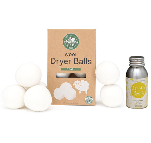 Wool Dryer Balls & Laundry Remedy Bundle
